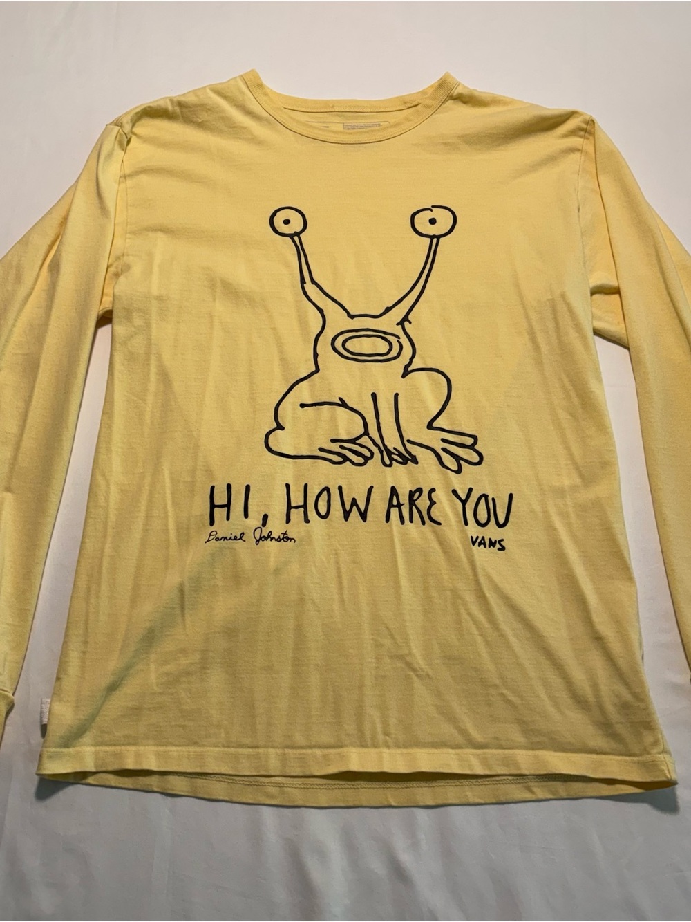 Vans x Daniel Johnston Yellow “Hi, How Are You” Long Sleeve Tee-Shirt